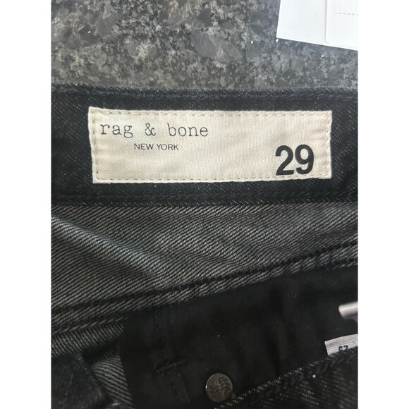 Rag & Bone Shorts Women’s 29 Black Denim Distressed Maya High Rise 3.5” Inseam - Picture 2 of 6